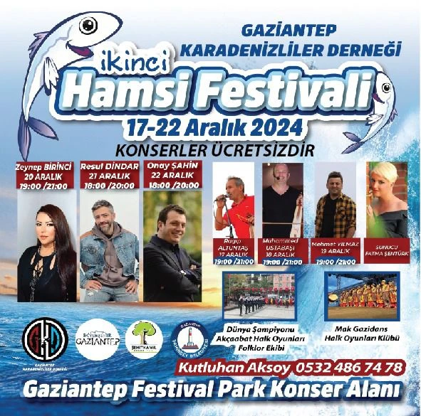 GAZİANTEP’TE HAMSİ FESTİVALİYLE KARADENİZ RÜZGARI ESECEK