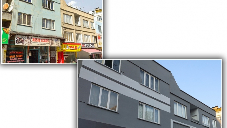 BÜYÜKŞEHİR, İNÖNÜ CADDESİ'NDE BİNA CEPHELERİNİ YENİLİYOR